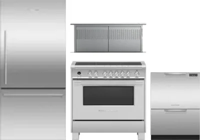 4 Piece Package Includes Refrigerator, Range, Hood And Dishwasher